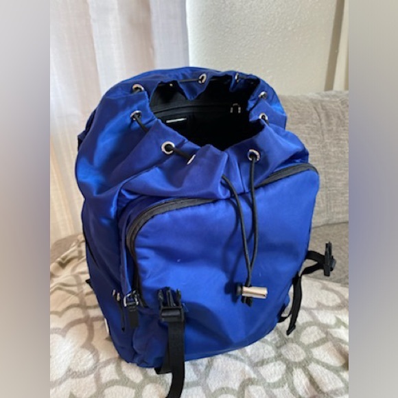 Nylon Drawstring Prada Backpack Dark Blue - Picture 2 of 7